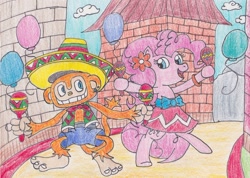 Size: 900x639 | Tagged: safe, artist:darkknightwolf2011, pinkie pie, earth pony, pony, amigo, samba de amigo, sega