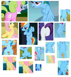 Size: 1470x1599 | Tagged: safe, daisy, fluttershy, rainbow dash, rarity, pegasus, pony, unicorn, featureless crotch, plot, pppp