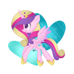 Size: 1000x1000 | Tagged: safe, artist:bumblebeemlp, princess cadance, alicorn, pony, female, heart, horn, solo