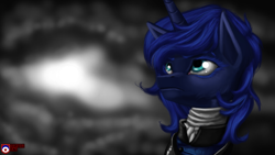 Size: 3840x2160 | Tagged: safe, artist:tsaritsaluna, princess luna, alicorn, pony, clothes, cloud, female, horn, mare