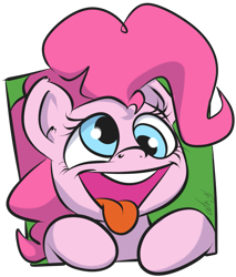 Size: 1185x1388 | Tagged: safe, artist:atryl, pinkie pie, earth pony, pony, female, mare, pink coat, pink mane, silly, solo