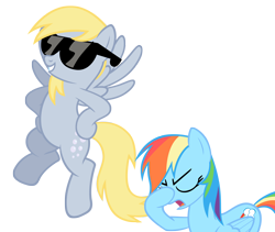 Size: 6200x5244 | Tagged: safe, artist:austiniousi, artist:that guy in the corner, derpy hooves, rainbow dash, pegasus, pony, absurd resolution, facehoof, female, mare, sunglasses