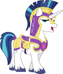 Size: 2924x3424 | Tagged: safe, artist:theshadowstone, shining armor, pony, unicorn, armor, bedroom eyes, looking at you, open mouth, sexy armor, simple background, solo, transparent background, vector