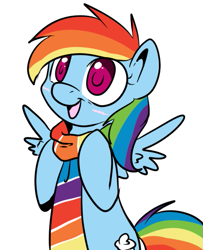 Size: 437x538 | Tagged: safe, artist:lustrous-dreams, rainbow dash, pegasus, pony, blushing, clothes, scarf, solo