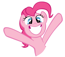 Size: 800x704 | Tagged: safe, artist:haloreplicas, pinkie pie, earth pony, pony, hug, irrational exuberance, simple background, smiling, transparent background, vector