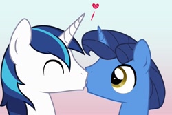 Size: 1280x853 | Tagged: safe, artist:askcherrymocha, night light, shining armor, pony, unicorn, father and child, father and son, gay, heart, incest, kissing, male, parent and child, shining light, shipping