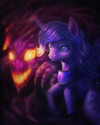 Size: 3000x3750 | Tagged: safe, artist:lmgchikess, princess luna, alicorn, pony, female, horn, mare, nightmare forces, solo