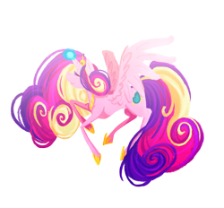 Size: 4200x3900 | Tagged: safe, artist:mizzsnow, princess cadance, alicorn, pony, crown, female, horn, mare, multicolored mane, solo