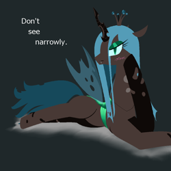 Size: 1000x1000 | Tagged: safe, artist:jun, queen chrysalis, changeling, changeling queen, engrish, pixiv, solo