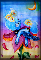 Size: 1800x2609 | Tagged: safe, artist:sentabry, princess luna, alicorn, pony, detailed background, female, mare, solo