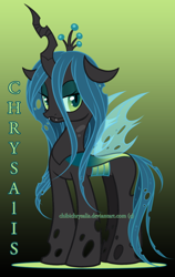 Size: 600x951 | Tagged: safe, artist:chibichrysalis, queen chrysalis, changeling, changeling queen, cute, cutealis, solo