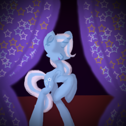 Size: 400x400 | Tagged: safe, artist:mashalolpony, derpibooru import, trixie, pony, unicorn, curtains, female, mare, solo