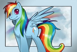 Size: 600x403 | Tagged: dead source, safe, artist:rattledmachine, rainbow dash, pegasus, pony, solo