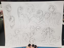 Size: 1280x960 | Tagged: safe, artist:ponyhangover, derpibooru import, princess luna, starlight glimmer, trixie, twilight sparkle, twilight sparkle (alicorn), alicorn, pony, unicorn, cutie mark, sketch, sketch dump, traditional art, trio