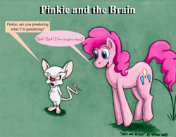 Size: 900x697 | Tagged: safe, artist:michaelwatts1990, pinkie pie, earth pony, pony, brain, crossover, pinky and the brain