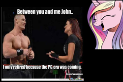 Size: 1274x845 | Tagged: safe, princess cadance, alicorn, pony, cadance laughs at your misery, exploitable meme, eyes closed, john cena, lita, lol, meme, memecenter, obligatory pony, open mouth, pg era, smiling, text, wwe