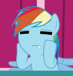 Size: 1226x1274 | Tagged: safe, edit, edited screencap, screencap, rainbow dash, pegasus, pony, applebuck season, :3, izumi konata, lucky star, reaction image, solo