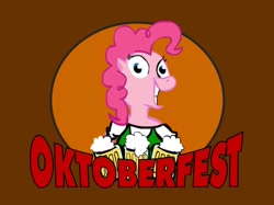 Size: 850x636 | Tagged: safe, pinkie pie, earth pony, pony, beer, female, mare, oktoberfest, pink coat, pink mane, solo