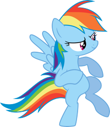 Size: 4000x4613 | Tagged: safe, artist:thunderelemental, rainbow dash, pegasus, pony, spoiler:s03, bipedal, female, mare, simple background, smiling, solo, transparent background