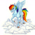 Size: 900x894 | Tagged: safe, artist:segdavinci, rainbow dash, pegasus, pony, blue mane, cloud, female, mare, multicolored mane