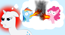 Size: 900x493 | Tagged: safe, artist:japaneseteeth, pinkie pie, rainbow dash, rarity, earth pony, pegasus, pony, unicorn, bald