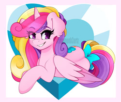 Size: 1500x1266 | Tagged: safe, artist:cinnamonh3artz, princess cadance, alicorn, pony, princess, solo, tail bow