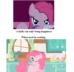 Size: 792x768 | Tagged: safe, pinkie pie, earth pony, pony, fanfic:cupcakes, grandmother quotes, kamen rider, kamen rider kabuto, text