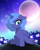 Size: 958x1190 | Tagged: safe, artist:pinkamenascratch, princess luna, alicorn, pony, crying, filly, floppy ears, flower, moon, night, sad, solo, stars, woona