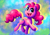 Size: 930x658 | Tagged: safe, artist:c-puff, pinkie pie, earth pony, pony, female, mare, pink coat, pink mane, simple background, solo