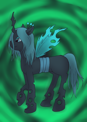 Size: 1440x2016 | Tagged: safe, artist:chitanzer, queen chrysalis, changeling, changeling queen, female, solo