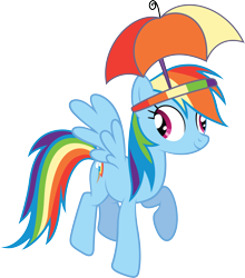 Size: 9012x10234 | Tagged: safe, artist:quanno3, rainbow dash, pegasus, pony, absurd resolution, derp, hat, simple background, transparent background, umbrella hat, vector