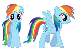 Size: 300x196 | Tagged: safe, artist:missytheunicorn, rainbow dash, pegasus, pony, blue mane, female, mare, multicolored mane