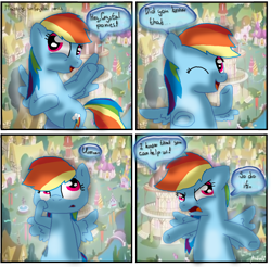 Size: 900x885 | Tagged: safe, artist:natalistudios, rainbow dash, pegasus, pony, the crystal empire, spoiler:s03, comic