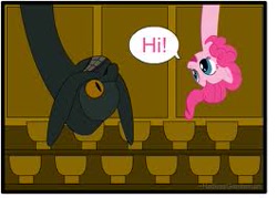 Size: 265x190 | Tagged: safe, pinkie pie, earth pony, pony, crossover, dark souls, kingseeker frampt, the third option