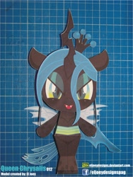 Size: 1477x1969 | Tagged: safe, artist:eljoeydesigns, queen chrysalis, changeling, changeling queen, blushing, papercraft