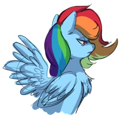 Size: 762x729 | Tagged: safe, artist:miikanism, rainbow dash, pegasus, pony, bust, chest fluff, portrait, profile, solo