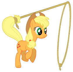 Size: 2551x2500 | Tagged: safe, artist:sierraex, applejack, earth pony, pony, high res, lasso, simple background, solo, transparent background, vector