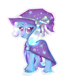 Size: 1500x1500 | Tagged: safe, artist:moon-gaia, derpibooru import, trixie, pony, unicorn, female, mare, simple background, smiling, solo, unshorn fetlocks