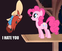 Size: 640x524 | Tagged: safe, pinkie pie, earth pony, pony, caption, crossover, looney tunes, merrie melodies, yosemite sam