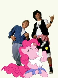 Size: 508x679 | Tagged: safe, pinkie pie, earth pony, pony, air guitar, bill and ted, bill s preston, ted theodore logan, wyld stallyns