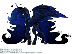 Size: 1280x960 | Tagged: safe, artist:rimmi1357, princess luna, alicorn, pony, ethereal mane, older, simple background, solo, transparent background, wings