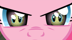 Size: 680x383 | Tagged: safe, fluttershy, pinkie pie, earth pony, pegasus, pony, reflection, stare down, the stare