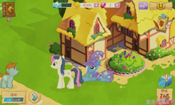 Size: 800x480 | Tagged: safe, derpibooru import, screencap, bon bon, snips, sweetie drops, trixie, pony, unicorn, female, gameloft, mare