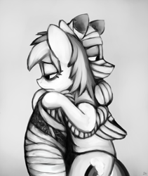 Size: 1280x1517 | Tagged: safe, artist:gordonfreeguy, bandage pony, rainbow dash, pegasus, pony, bipedal, depression, hug