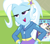 Size: 1238x1079 | Tagged: safe, derpibooru import, screencap, trixie, better together, equestria girls, forgotten friendship, barrette, canterlot high, clothes, cropped, female, hallway, hands on hip, hoodie, lidded eyes, lockers, open mouth, raised eyebrow, solo, trixie's poster