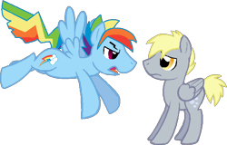 Size: 694x443 | Tagged: safe, artist:bronybase, artist:starryoak, derpy hooves, dopey hooves, rainbow blitz, rainbow dash, pegasus, pony, rule 63, simple background, transparent background