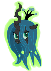 Size: 535x747 | Tagged: safe, artist:moekonya, queen chrysalis, changeling, changeling queen, female, horn, portrait, solo