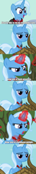 Size: 748x3541 | Tagged: safe, derpibooru import, trixie, pony, unicorn, alicorn amulet, dr. dimensionpants, female, image macro, kathleen barr, liz, mare, meme, trixie yells at everything, voice actor joke