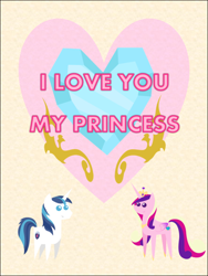 Size: 578x770 | Tagged: safe, artist:bronybyexception, princess cadance, shining armor, alicorn, pony, unicorn, female, love, male, shiningcadance, shipping, straight, valentine