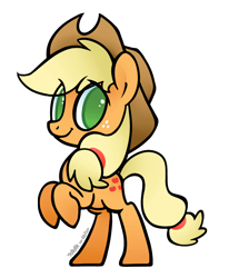 Size: 878x1066 | Tagged: safe, artist:773her, applejack, earth pony, pony, rearing, simple background, solo